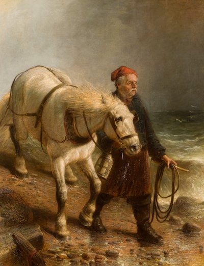 Hombre con caballo y linterna de Unbekannt Unbekannt